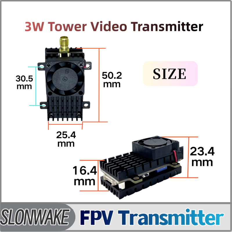 Fpv Drone Receiver - โมดูลส่งสัญญาณวิดีโอ SLONWAKE 5.8G 3000mW แบบจำลอง VTX
